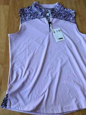 Footjoy NWT women’s sleeveless color block shirt purple size medium so soft